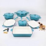 Enameled Cast Iron Skillet, Non Stick Fry Pan, Induction Compatible (Peacock Blue, 10 inch) - Image 4