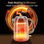 INFOOD Retro Electric Kettle 1.7L/57oz with Thermometer - 1500W Fast Boiling Stainless Steel Hot Water Tea Kettle, BPA-Free, Cordless, Auto Shut-Off, Boil-Dry Protection, White - Image 5