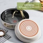 T-fal Preserve Ceramic, Non stick Cookware Set 13-Piece, Oven & Broiler Safe up to 350°F, Includes Stockpot, Saucepans, Frying Pans, Protectors, Pots and Pans, Beige - Image 5