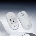 Gaming Mouse, Rechargeable Computer Mouse with with 2 Side Buttons, Type-C Adapter for Laptop, PC, Notebook - White - Image 4