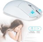 Gaming Mouse, Rechargeable Computer Mouse with with 2 Side Buttons, Type-C Adapter for Laptop, PC, Notebook - White - Image 5
