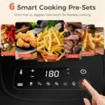 OSTBA 4.5QT Air Fryer with Tempered Glass LED Touch Screen, 6 Presets One-Touch Cooking, Adjustable Temp & Time, Dishwasher Safe Nonstick Basket, Oil-Free Healthy Cooking, 1–4 People - Image 3