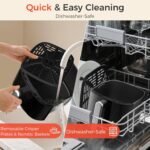 OSTBA 4.5QT Air Fryer with Tempered Glass LED Touch Screen, 6 Presets One-Touch Cooking, Adjustable Temp & Time, Dishwasher Safe Nonstick Basket, Oil-Free Healthy Cooking, 1–4 People - Image 5