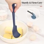 600ºF Heat Resistant Spatulas, High Heat Food Safe Semless Kitchen Silicone Scraper Set for Cooking Baking Mixing Scraping Stirring Nonstick Cookware Pan Bowl (4Pcs,Midniaht Blue) - Image 5