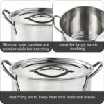 IMUSA USA Stainless Steel Stock Pot with Lid 12-Quart, Silver - Image 3