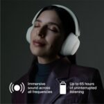 Clemm Ambience Over-Ear Headphones with Microphone, Noise Cancelling and Transparency Mode, 65H Playtime, Memory Foam, Ivory - Image 3