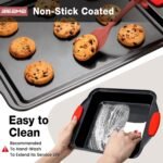 13-Piece Baking Pans Sets, Nonstick Bakeware Sets, BPA-Free Carbon Steel Stackable, Cookie Sheet, Cake, Loaf, Pizza & Muffin Pan, Grey - Image 6