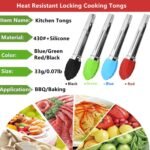 Mini Kitchen Tongs with Silicone Tips, 3-Piece Set, 7-Inch Non-Stick Small Tongs with Stainless Steel Silicon Handles, Heat Resistant for Cooking and Serving (Multi-Color) - Image 5