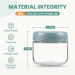 NETANY 6-pack 8oz Glass jars with Airtight Lids, Overnight Oats Containers with Lids, Wide mouth Mason Salad jars, Glass Food Storage Containers for Snacks Yogurt Spice Sugar - Image 3