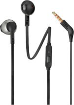 JBL Tune 205 - Wired Comfort-fit ergonomics Earbud Headphones, Pure Bass Sound, Tangle-Free Flat Cable with 1-Button Remote and Microphone (Black) - Image 3