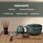 Matcha Whisk Set, 7-Piece Matcha Kit with Ceramic Matcha Bowl, Bamboo Whisk, Scoop & Sifter - Complete Matcha Tea Set Perfect for Beginners & Matcha Lovers - Image 3