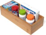 Lipper International Bamboo Wood Utensil Holder Storage Box for Cooking Tools, Makeup, or Office Supplies, 5" x 12" x 3" - Image 6