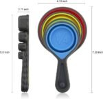 leepiya Measuring Cups and Spoons set, Collapsible Measuring Cups, 8 piece Measuring Tool Engraved Metric/US Markings for Liquid & Dry Measuring, Space Saving, BPA Free Silicone, Colorful - Image 4