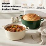 6 Quart Dutch Oven Pot with Lid, Non Stick Enameled Cast Iron Dutch Oven for Bread Baking, Heavy-Duty, Oven Safe Ceramic Cookware Up to 500°F for Baking, Braising, Stews, Roasting, Beige - Image 3
