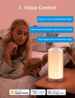 meross Smart Table Lamp, Bedside Lamp, Compatible with Apple HomeKit, Siri, Amazon Alexa and SmartThings, Tunable White and Multi-Color, Touch Control, Voice and App Control - Image 3