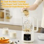 8-in-1 Nut Milk Maker, 12 Stainless Steel Blades 50oz - No Soak, Self-Clean, Delay Start & Keep Warm, for Almond/Soy/Oat Milk, Smoothies, Shakes - Plant-Based Dairy Free for Family & Party - Image 6