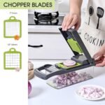 Vegetable Chopper Slicer 13-in-1 with Spice Chopper Set 7 Blades Veggie Dicer Onion Fruit Cutter - Image 4
