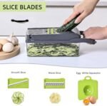 Vegetable Chopper Slicer 13-in-1 with Spice Chopper Set 7 Blades Veggie Dicer Onion Fruit Cutter - Image 5