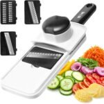 3-in-1 Handheld Mandoline Slicer - Stainless Steel Vegetable Cutter Shredder Cheese Grater with Comfort Grip, Ideal for Speedy Fruits & Vegetables Slicing - Image 3