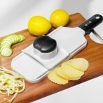 3-in-1 Handheld Mandoline Slicer - Stainless Steel Vegetable Cutter Shredder Cheese Grater with Comfort Grip, Ideal for Speedy Fruits & Vegetables Slicing - Image 4