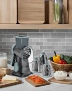 GYH&GXR Rotary Cheese Grater with Handle Vegetable Cheese Shredder Slicer Grater for Kitchen 3 Changeable Blades for Cheese Potato Zucchini Nuts Chocolate. - Image 3
