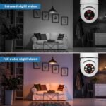 UPULTRA Light Bulb Security Camera Outdoor 2packs HD Wireless 5GHz/2.4GHz WiFi Home IP Cameras E27 360 Degree Panoramic,Motion Detection and Alarm,Two-Way Audio,Night Vision - Image 4