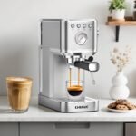 CHULUX Slim Espresso Machine with Milk Frother, 20 Bar Professional Italian Pump Espresso Coffee Machine for Home Cappuccino & Latte Maker, Stainless Steel, Silver - Image 4