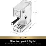 CHULUX Slim Espresso Machine with Milk Frother, 20 Bar Professional Italian Pump Espresso Coffee Machine for Home Cappuccino & Latte Maker, Stainless Steel, Silver - Image 5
