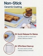 LeGourmet Nonstick Rectangle Baking Pan 9x13 Inch, Ceramic Coating, Non-Toxic, Rust Resistant Aluminized Steel, Perfect Baking Dish for Brownie Cake, Roasting, Lasagna - Rosemary - Image 4