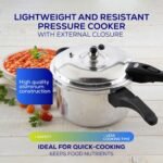 Universal (4.75 Quart / 4.5 Liter) Anti-Rust Ultra Pressure Cooker, Aluminum Pressure Cooker for 5 Servings, Even Heat Distribution, Diameter 9.4 inches, Height 8 inches - Image 3