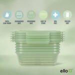 Ello Snap & Nest 10-Piece 4.5 Cup Plastic Meal Prep Set, Reusable Food Containers for Healthy Eating, Freezer, Dishwasher Safe, Sage - Image 4