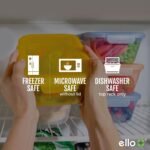 Ello Snap & Nest 10-Piece 4.5 Cup Plastic Meal Prep Set, Reusable Food Containers for Healthy Eating, Freezer, Dishwasher Safe, Sage - Image 5