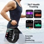 Smart Watch, 1.85" Smartwatch for Men Women (Answer/Make Call), Heart Rate, Sleep Monitor, Pedometer, 120+ Sport Modes Activity Tracker, IP68 Waterproof Fitness Watch for Android iOS (Black) - Image 4