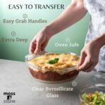 Moss & Stone 6-Piece Clear Glass Casserole Dishes for Oven With Lids, Durable Tempered Borosilicate Glass Bakeware Set, Microwave Safe, 3 Round Sizes for Cooking, Serving & Storage - Image 4