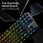 Redragon K660RGB-PRO (K556 TKL) Wireless Gaming Keyboard, 80% 87 Keys BT/2.4Ghz Tri-Mode Aluminum Mechanical Keyboard w/Mac Function Keys, Hot-Swap Sockets & Noise Absorbing Form, Red Switch - Image 5