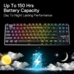Redragon K660RGB-PRO (K556 TKL) Wireless Gaming Keyboard, 80% 87 Keys BT/2.4Ghz Tri-Mode Aluminum Mechanical Keyboard w/Mac Function Keys, Hot-Swap Sockets & Noise Absorbing Form, Red Switch - Image 6