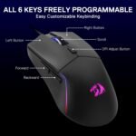 Redragon M730 Wired RGB Gaming Mouse, 10000 DPI Lightweight Optical Mouse with 6 Programmable Buttons, Software Supports DIY Keybinds for PC Computer Windows Mac Laptop, Black - Image 5