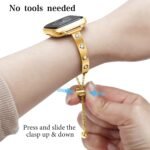 Stainless Steel Band Compatible with Apple Watch 38mm 40mm 41mm 42mm 44mm 45mm 46mm 49mm Pretty Luxury Strap with Sparkle Diamond, Dressy iWatch Bracelet, Bling Thin Band for Women - Image 3