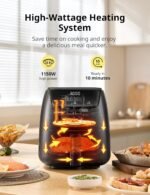 COMFEE' 2.2 Quart Compact Digital Air Fryer with Touch Screen, 360-Degrees Hot Air Circulation, Ceramic Basket, and 4 Cooking Presets - Image 3