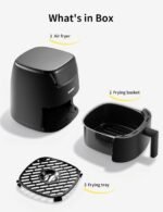COMFEE' 2.2 Quart Compact Digital Air Fryer with Touch Screen, 360-Degrees Hot Air Circulation, Ceramic Basket, and 4 Cooking Presets - Image 5
