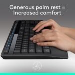 Logitech MK345 Wireless Keyboard and Mouse Combo with Palm Rest, 2.4 GHz USB Receiver, Compatible with PC, Laptop, Black - Image 3