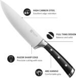 PAUDIN Knife Block Set, 15 Pieces Knife Set with Block, High Carbon Stainless Steel Kitchen Knife Set with Sharpener, Knives Set for Kitchen with Full Tang Triple Rivet Handle - Image 5