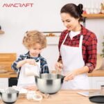 AVACRAFT 18/10 Stainless Steel Mixing Bowls with Lids, non slip silicone base bowls with Handle, Mixing Bowl Set with Pour Spouts & Measurement Marks, Home Essentials Cooking Bowls, (Black) - Image 5