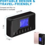 60W 12A 8-Port USB Charging Station - Multi Port USB Hub Charger - Compact Size LCD Display - Compatible with iPhone iPad Samsung Kindle Tablet Bluetooth Earbuds and More - Image 4