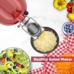 Stainless Steel Slicer Shredder Attachment for KitchenAid Stand Mixer, Salad Machine with Vegetable Slicer, Salad Maker, Grinding Powder, Cheese Grater by Cofun - Image 3