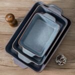 HVH 9x13 Baking Dish Set, Large Casserole Dishes for Oven, Ceramic Bakeware Set of 3, Rectangular Lasagne Pan Deep for Baking (Wabi sabi) - Image 5