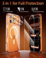 for iPhone 17 Pro Max Case, Compatible with MagSafe, Magnetic Slim Cover, Anti-Yellowing & Shockproof, Full Camera Protection, Includes Screen & Lens Protectors, Clear Protective Case - Image 3