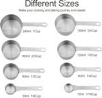 Smithcraft Measuring Cups and Spoons Set, 18/8 Stainless Steel Measuring Cups and Spoons for Kitchen & Baking, Heavy Duty Metric & US 8 Measuring cups, 9 Measuring Spoons Set - Image 3