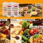 20 Pack 10 Oz Reusable Snack Containers with Lids,Disposable 2-Compartment Condiment Containers,Snack Pack Container Portion Control Snackle Box,Sauce Dipping Meal Prep Containers - Image 4