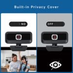 Webcam for PC, Computer Camera for Desktop, 1080P Webcam with Tripod,USB Web Cam, 2 Noise Reduction Mics, Built-in Privacy Cover,Plug&Play - Image 3